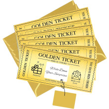 6 Sets Golden Scratch-Off Tickets with Envelopes – Perfect for Birthday, Wedding, Concert, Cinema, Voucher & Raffle Gifts