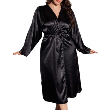Camicia da notte da donna taglie forti, sexy e alla moda in finta seta, camicia da notte casual e alla moda con accappatoio