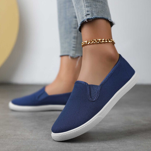 Γυναικεία casual παπούτσια, μοντέρνα, unisex, φλατ, άνετα, sneakers από καμβά, για καθημερινή 1