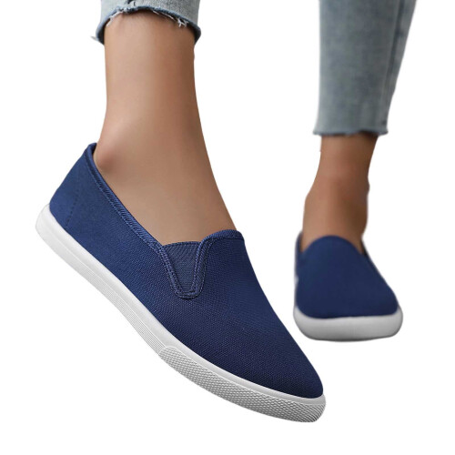 Γυναικεία casual παπούτσια, μοντέρνα, unisex, φλατ, άνετα, sneakers από καμβά, για καθημερινή 2