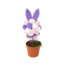 Mini Rabbit Topiary Trees, 10" Heart-Shaped Faux Boxwood Decor – Valentine's & Easter, Compatible with Indoor/Outdoor Use