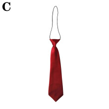 Boys Satin Elastic Neck Tie For Wedding Prom christening Ties Kids Children new V3H4