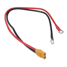Cabo XT90 fêmea com anel de vedação, 10 AWG, 45 A, isolado em silicone.