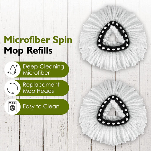 6-pakning mikrofiber spinnmopp-påfyll for EasyWring 2