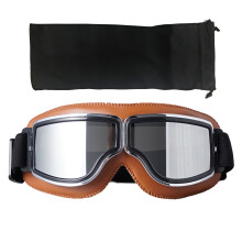 Motorcycle Goggles Vintage Leather Riding Glasses Scooters ATV Off-Road Anti-Scratch Dust Proof Eyewear