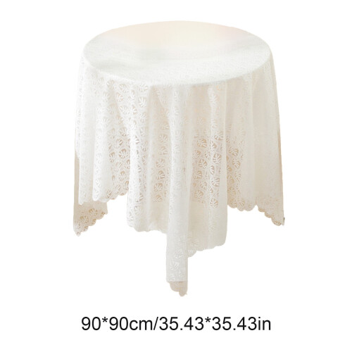 Floral Lace Round Tablecloth Polyester 90cm 2