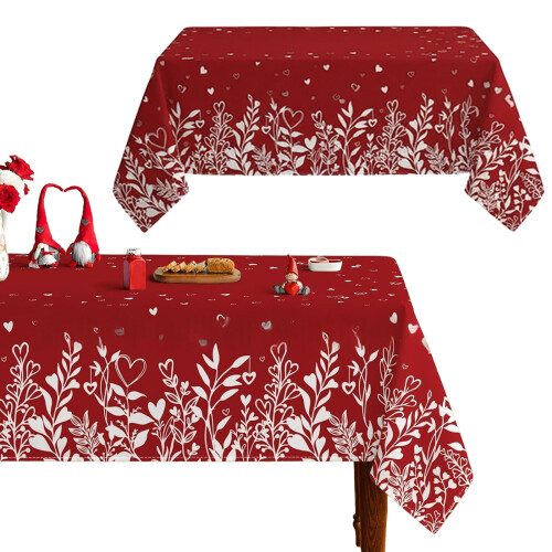 Nappe rectangulaire 130 cm (51 pouces) en polyester pour la Saint-Valentin