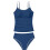 Μαγιό Tankini για κορίτσια, μπλε σκούρο, 9-10 ετών, μονόχρωμο, με τελείωμα σε αντίθεση, 4