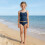 Μαγιό Tankini για κορίτσια, μπλε σκούρο, 9-10 ετών, μονόχρωμο, με τελείωμα σε αντίθεση, 6