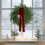 Guirlanda de Natal artificial de pinheiro e cedro com laço vermelho (pacote com 2) 5