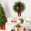 Guirlanda de Natal artificial de pinheiro e cedro com laço vermelho (pacote com 2) 7