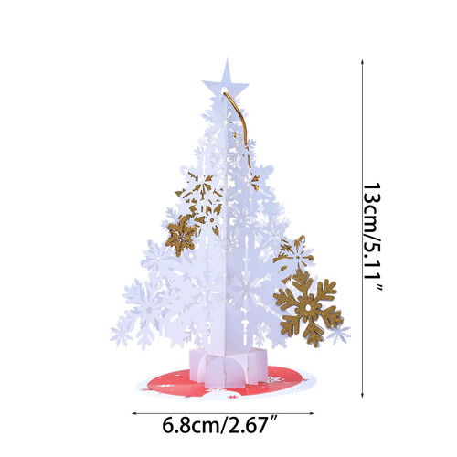 Cartão de Natal 3D Pop-up com Árvore e Flocos de Neve (1 unidade) 2