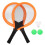 2 stk. badmintonracketer for barn, oransje plast, ovalt hode 1