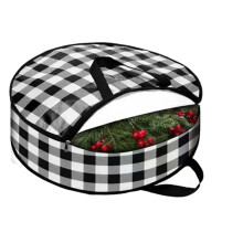 1PC Christmas Wreath Storage Bag – Dustproof, Zippered PP Organizer, Compatible with Holiday Wreaths & Decor