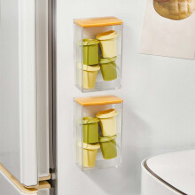 Caja magnética para refrigerador con tapa de plástico para montaje en pared