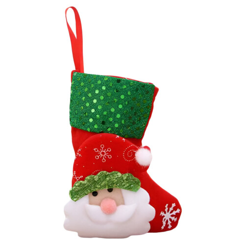 4 Mini Meias de Natal de Feltro com Boneco de Neve, Urso Polar e Papai Noel 1