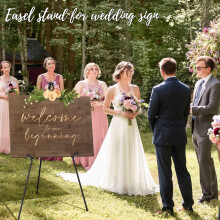 Black Adjustable 63" Easel Stand for Wedding Signs, Posters & Paintings – Folding Tripod with Carry Bag (1 Pack)