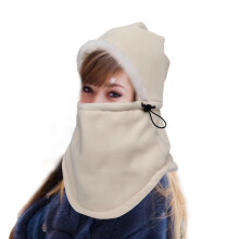 Gorro com capuz e cachecol à prova de vento para mulheres – Térmico para o inverno