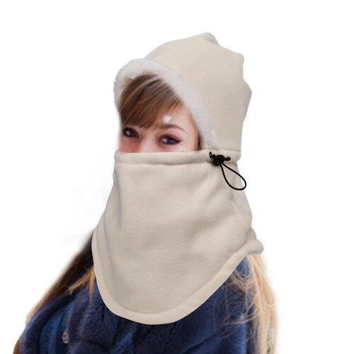 Gorro com capuz e cachecol à prova de vento para mulheres – Térmico para o inverno