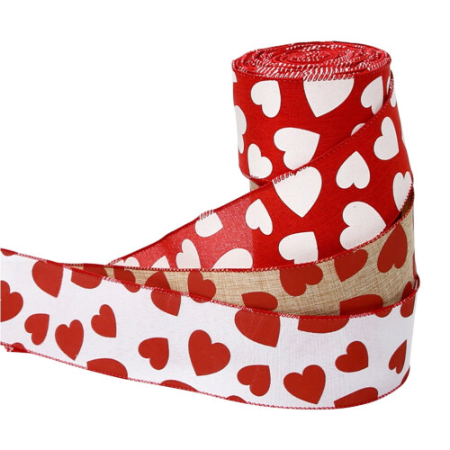 Valentijnshartlint met verstevigde rand, 99 cm