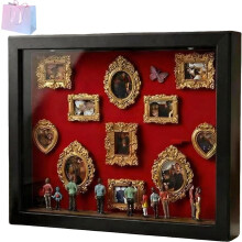 DIY Mini Museum Silhouette Box – Celebrate Your Unique Memories in Style, Miniature Figures Picture Frames Kit Museum Display Shadow Box with Lights
