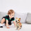 Peluche chiot avec ruban rouge 25 cm 5