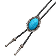Vintage Turquoise Bolo Tie for Men Cool Pendant Necktie Western Cowboy Necklace Bolo Tie Music Concert Rodeos Neckwear