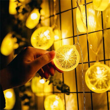 Guirlande lumineuse en forme de tranche de citron, 10 LED, à piles
