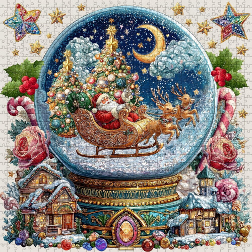 Julbollspussel Jultomtens snöby1000 1