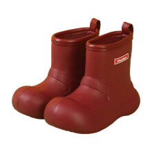 Toddler Rain Boots for Girls, Mid-Calf Lightweight Soft-Sole Booties, Comfortable Casual Footwear, Z03 Red, 3–3.5 Years