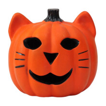 Citrouille lumineuse chat d'Halloween 2025 – Citrouille Jack O'Lantern lumineuse à oreilles de chat, décoration d'Halloween mignonne