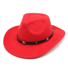 Cowboyhoed met decoratieve klinknagels van legering voor dames en meisjes, ademende cowboyhoed met verstelbaar hoedkoord, vilten hoed