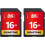 Card de memorie SDHC UHS-I U1Class10 16GB, pachet de 2 1