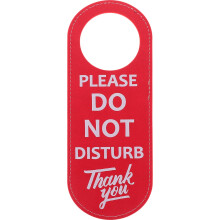 Double Sided Do Not Disturb Door Hanger Sign, 1 Pack PU Leather Double Sided Door Knob Privacy Sign for Office Home Meeting