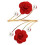 Embrasses de rideaux dorées, roses et perles – Paire 2
