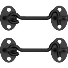 Set van 2 zwarte schuurdeursloten (6 inch, roestbestendig metaal)