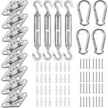 Kit de fixation pour voile d'ombrage, acier inoxydable 304, 80 pièces