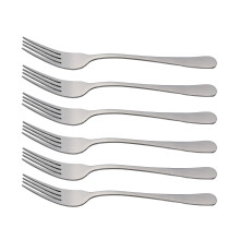 Juego de 6 tenedores de mesa de acero inoxidable, cubiertos resistentes, pulidos a espejo, resistentes a la oxidación, aptos para lavavajillas,