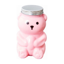 Gobelet jetable en plastique avec couvercle, motif ours, idéal pour le thé au lait, le bubble tea, les boissons à emporter (jus, smoothies, etc.),