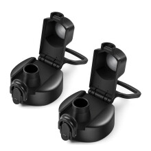 Deliqiba Lot de 2 couvercles à bec verseur automatique pour gobelets à large ouverture de 12, 16, 18, 20, 32, 40 et 64 oz, couvercles de rechange