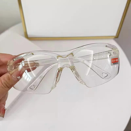 Schutzbrille, Reitbrille, transparent, weiß