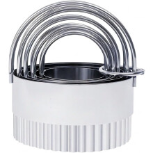 Stainless Steel Biscuit and Cookie Cutters with Handle - 5-Piece Set(1.75"~3.25"), for Professional Baking and Home Kitchen