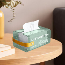 Boîte à mouchoirs rectangulaire en plastique vert, idéale comme cadeau pour la maison ou pour les amis.