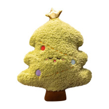 Cuscino di peluche a forma di albero di Natale, 25 cm, in cotone verde.