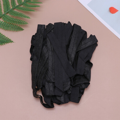 Zwarte elastische band van polyester, 1,5 cm x 20 m