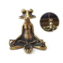 Porte-encens rétro en cuivre massif, ornement grenouille zen, grenouille en cuivre pur massif
