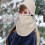 Gorro com capuz e cachecol à prova de vento para mulheres – Térmico para o inverno 3