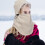 Gorro com capuz e cachecol à prova de vento para mulheres – Térmico para o inverno 4