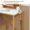 Makeup Vanity Set with Rotating Mirror PU Chair Gold White 8