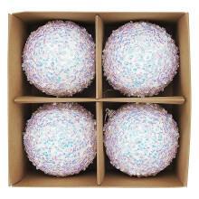 4PCS Christmas Tree Ornaments - 8cm Hanging Ball Baubles for Holiday Decor, Party, Home, Office & Wedding Decorations - Red & Green Decor Set